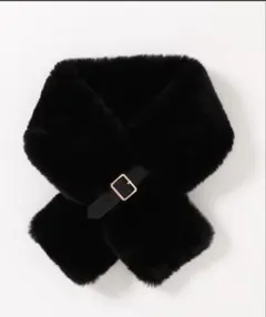 FURLA フルラ フェイクファー マフラー ブラックのサムネイル