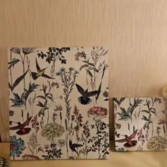 花と鳥デ蜂鳥デザイン インテリアパネルセット　二枚セット