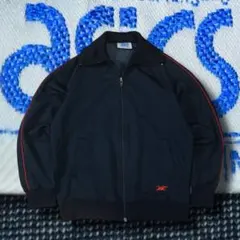 90s asics トラックジャケット アームライン ハイネック ブラック 短丈