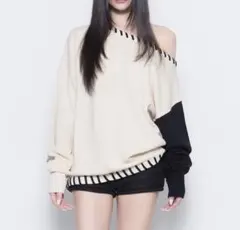 【試着のみ】stitch line tops グレー MELT THE LADY Bubbles - 【試着のみ】stitch line tops グレー MELT THE LADYの通販