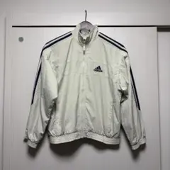 adidas ナイロンジャケット ホワイト ネイビー