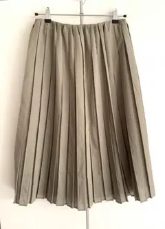GALLARDAGALANTE NAVY　プリーツスカート　膝丈　カーキ　M