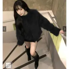 GRL ファーコート 黒k9254d