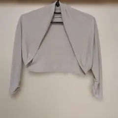 ラメ入りベージュボレロカーディガン