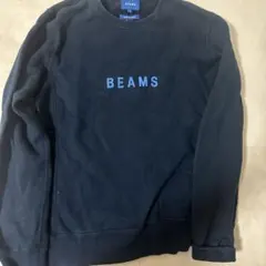 BEAMS ネイビー ロゴ入り トレーナー