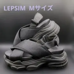 LEPSIM 厚底クロスサンダル ブラック Mサイズ 23〜23.5cmのサムネイル