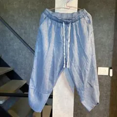 YUKIHARA（SETSUGEN）ワイドパンツ ジョガー 淡ブルー 夏 清涼感