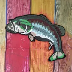 釣り フィッシング 刺繍 アイロン ワッペン ブラックバス バス釣り　バス　魚