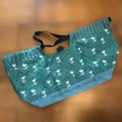 スヌーピー エコバッグ グリーン スーパーカゴサイズ ニッセイノベルティー