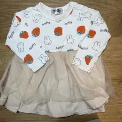 miffy ミッフィー いちご柄 チュールチュニック ワンピース80cm
