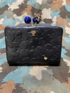 ANNA SUI 星型エンボス ブラック折り財布
