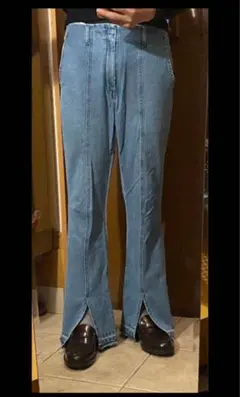 HARE ハレ　ボルメテウススリットフレアデニムパンツドラゴン