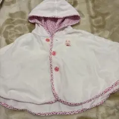 フリース素材 フード付きベビーポンチョ　ミキハウス