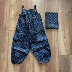 ベビー　キッズ　プレイウェア　紺　ネイビー　水玉　ドット