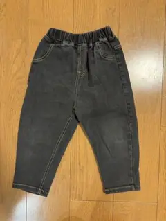 ブラックデニムパンツ ゴムウエスト　100