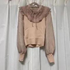 SNIDEL スナイデル＊プリーツカラードッキングニットプルオーバー