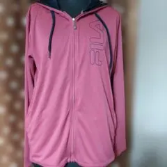 FILA フード付きジップアップジャケット ピンク
