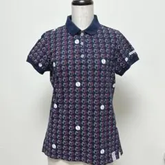 Jack Bunny!! 総柄ハイタッチ　カノコ半袖ポロシャツ