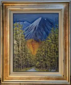 【真作】絵画　田代慶　油彩20号　渓流の光景　深緑に包まれた清流風景　A71 真作】絵画 田代慶 油彩20号 渓流の光景 深緑に包まれた清流風景 A71