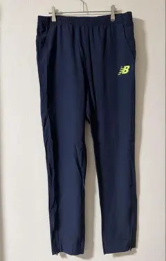 ニューバランス 無地 ロングパンツ 裾ジップ XL 紺 ポリエステル スポーツのサムネイル