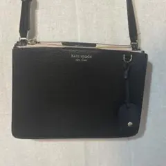 kate spade 黒 レザー ショルダーバッグ