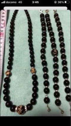 総金菊紋彫り14㎜オニキス数珠ネックレス☆約60cm／158g - メルカリ