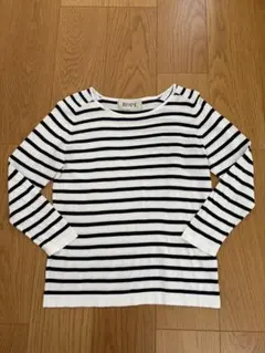 ROPE ロペ　ボーダーカットソー ホワイト×ブラック　M 薄手のサムネイル