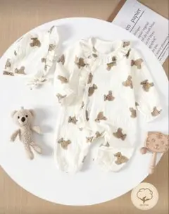 ベビー服　クマ　コットン　長袖