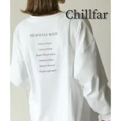 Chillfar バックプリント ロンＴ 長袖 カットソー ホワイト 白