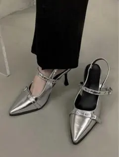 SHEIN シルバーポインテッドトゥハイヒール Y2Kのサムネイル