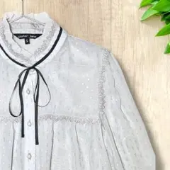 【✨美品✨】sister jane ラメドット レース シアーブラウス S