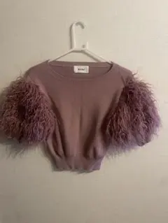 snidel 薄紫 フリル付き半袖ニット F