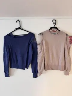 ⭐️2点セット⭐️SNIDEL FRAYI.D 薄手ニットセット ピンクベージュ、青