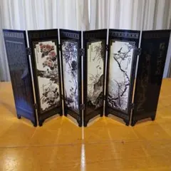 お土産　中国　屏風　四君子