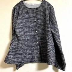 【新品】ハニーズ パールボタン ジャガード ラメ ブラウスカーデ