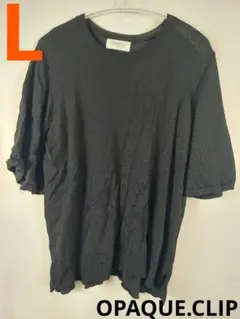 OPAQUE.CLIP　半袖　ニット　レディース(Lサイズ)