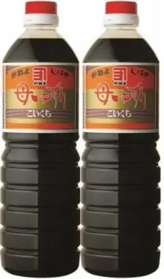 鹿児島の甘い醤油　かねよ　母ゆずり1リットル２本　薄口と交換可　賞味期限満タンlのサムネイル
