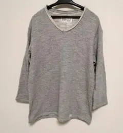 AZUL by moussy グレー Vネック Mサイズ 七分袖カットソー