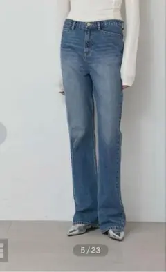 styling/ セミフレアデニムパンツBLU 1