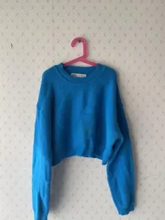 ZARA ブルー ニット クロップド