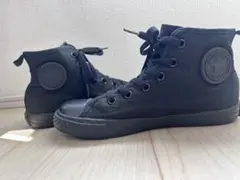 コンバースブラックハイカットスニーカー サイドファスナー付き