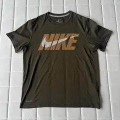 NIKE ナイキ DRI-FIT 半袖Tシャツ オリーブ ロゴ メンズ Lのサムネイル