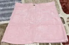 美品！H&M コーデュロイ　スカート　ガールズ　ピンク