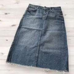 ZARA WOMAN デニム フリンジ裾 ロングスカート