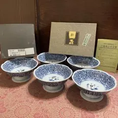 未使用　渓南窯　彩華　[彩三昧] タコ唐草高台デザート　5客　　第一陶器のサムネイル