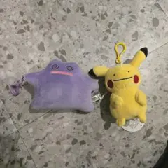 【韓国限定・新品】ポケモン メタモン 変身ピカチュウ ぬいぐるみキーホルダー