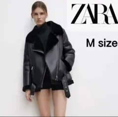 ZARA ダブルフェイスジャケット ムートンライダースジャケット Mサイズ