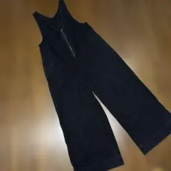 ブラック　デニム ノースリーブ サロペット