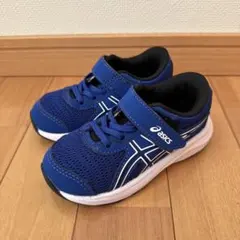 アシックス　スニーカー　靴　子供　ベビー　キッズ　青　ブルー