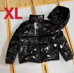 新品 TRAPSTAR 光沢ブラック ダウンジャケット XLサイズ u